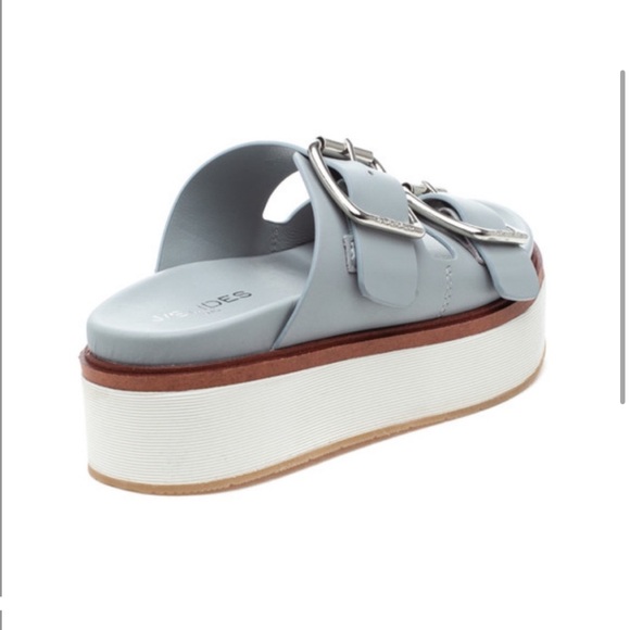 NWT J/SLIDES BOWIE Grey Leather Sandal - Picture 3 of 15